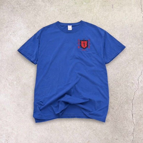 Gildan Other - Y2K Royal Blue T Shirt Dias‎ Crest Embroidered Graphic Tee Size XL